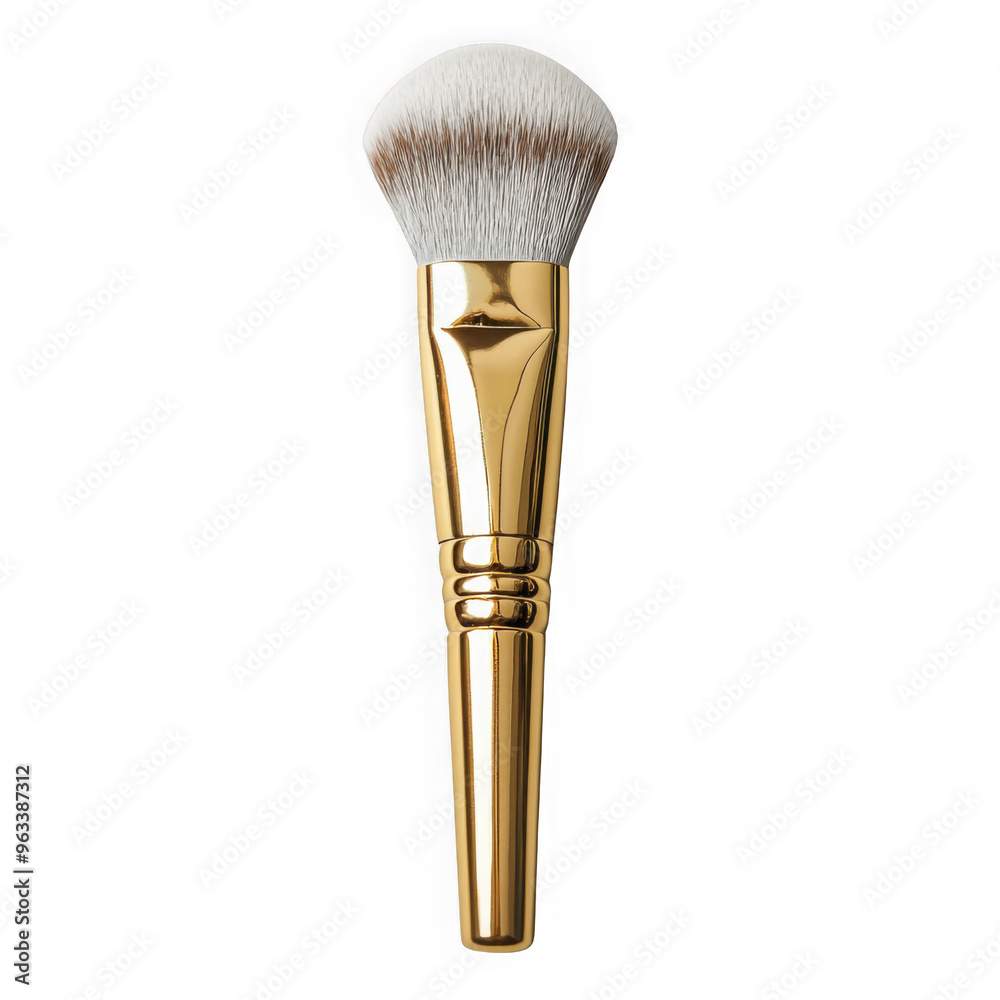 Gold makeup brush isolated on a transparent background png file no background png file