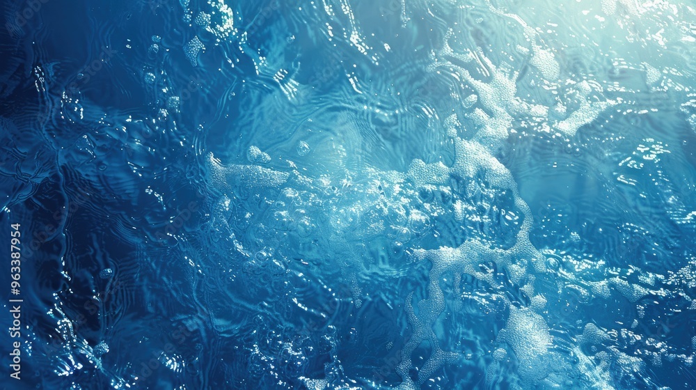 Sunlit blue background with water texture. Sunlit blue background with water texture.