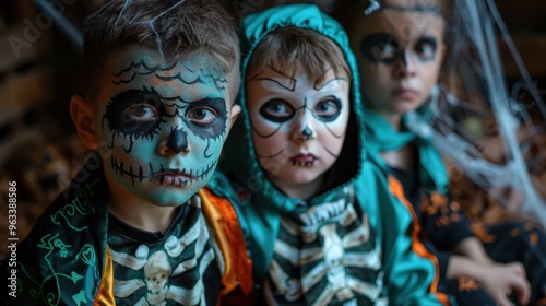 The Children in Halloween Costumes