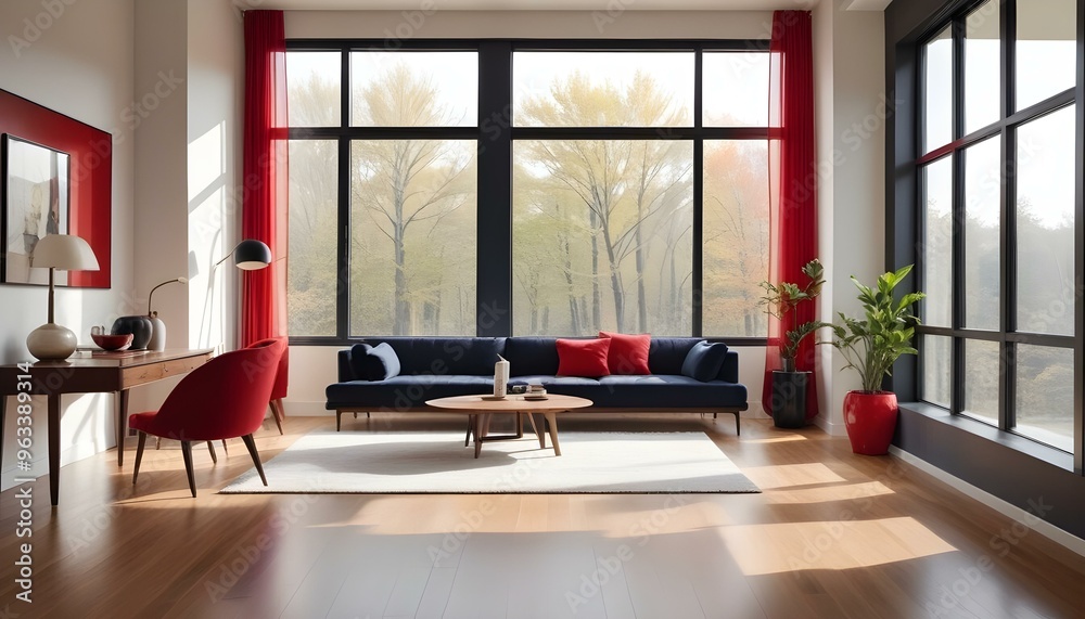 Photo interior modern design room 3d illustration Photo interior modern design room 3d illustration