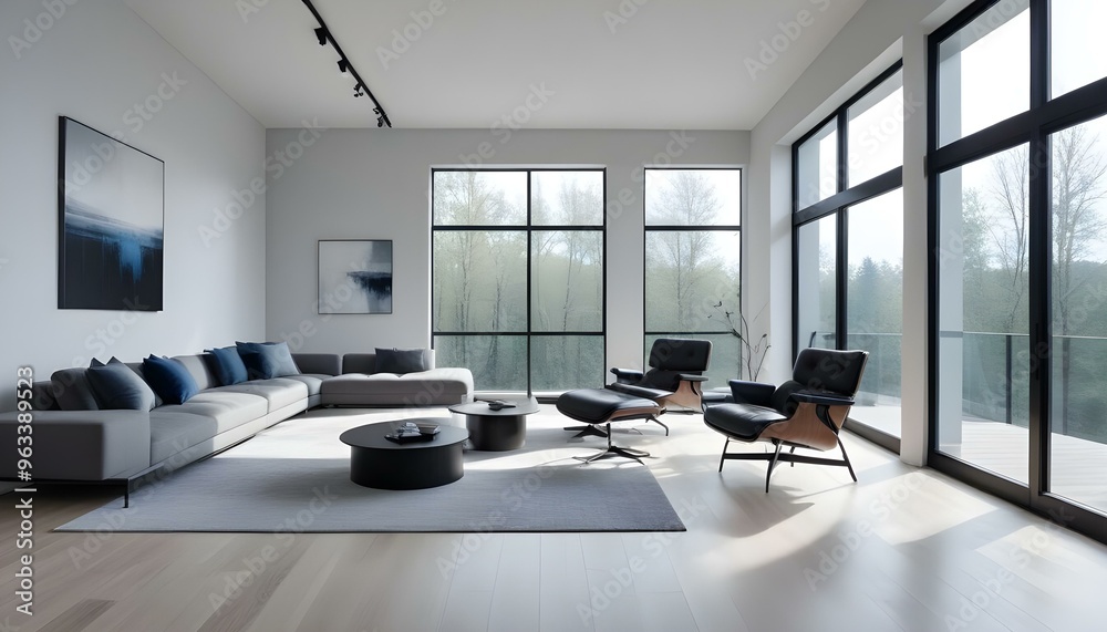 Photo interior modern design room 3d illustration Photo interior modern design room 3d illustration