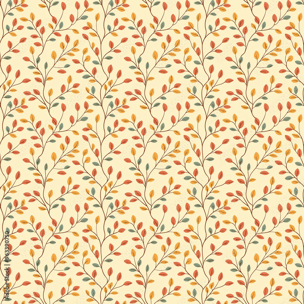 seamless tile of pretty orange illustrated autumn leaves seamless tile of pretty orange illustrated autumn leaves