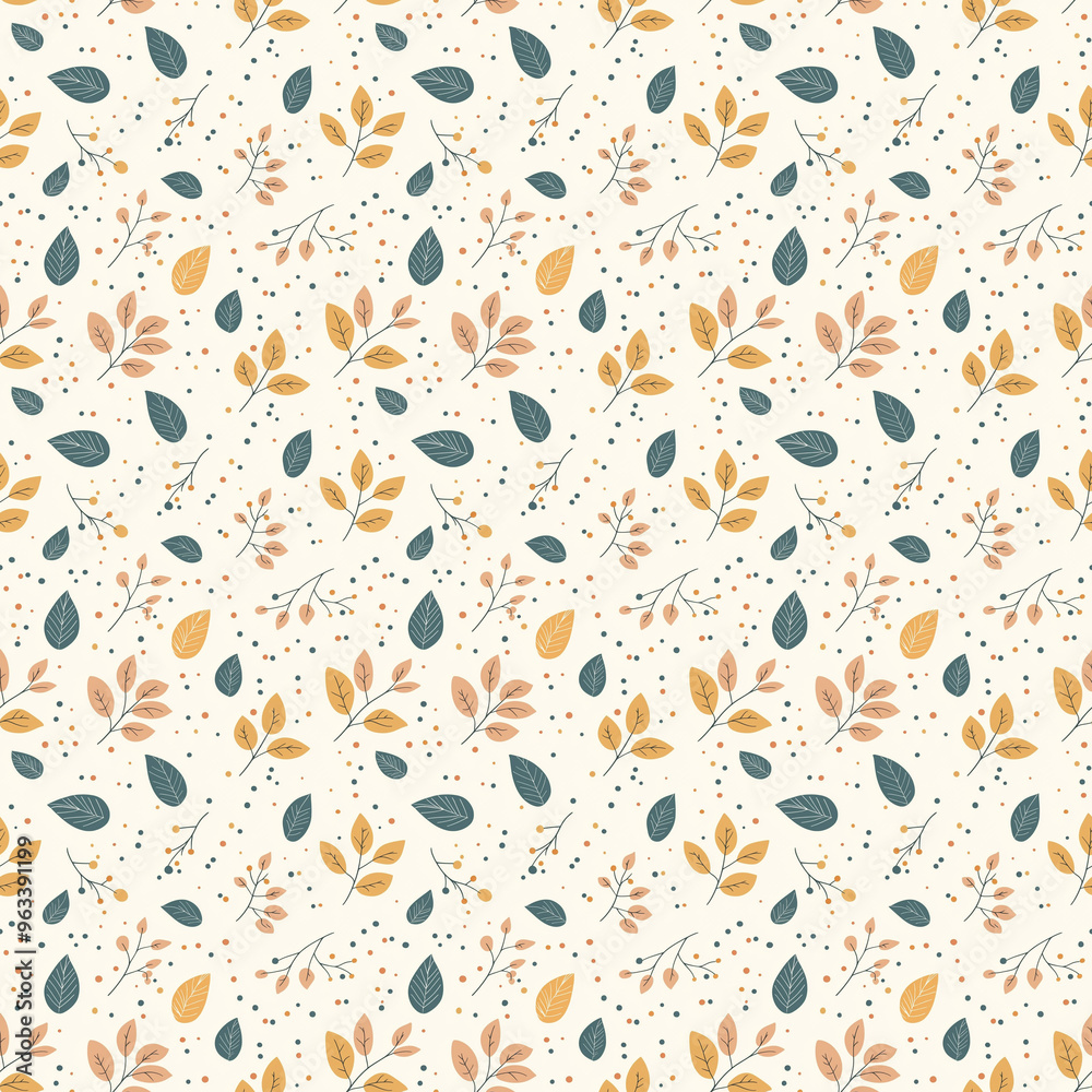 seamless tile of pretty orange illustrated autumn leaves seamless tile of pretty orange illustrated autumn leaves