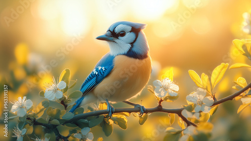 Un pic-vert australien, au plumage vert, bleu et brun, est assis parmi les branchages d'un arbre en forêt.  photo