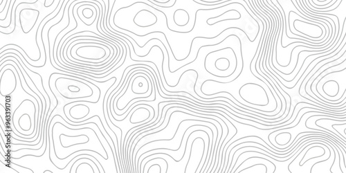 Topographic map background geographic line map with seamless ornament design. The black on white contours vector topography stylized height of the lines map.