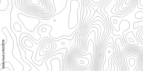 Topographic map background geographic line map with seamless ornament design. The black on white contours vector topography stylized height of the lines map.	