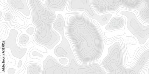 Topographic map background geographic line map with seamless ornament design. The black on white contours vector topography stylized height of the lines map.	