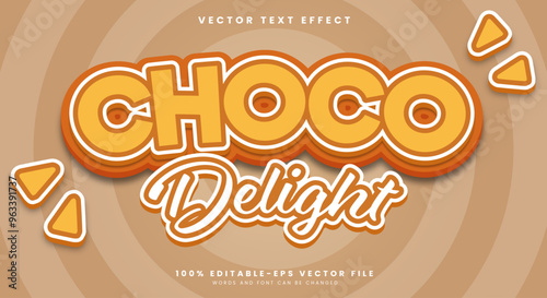 Choco Delight editable text effect template with abstract background style