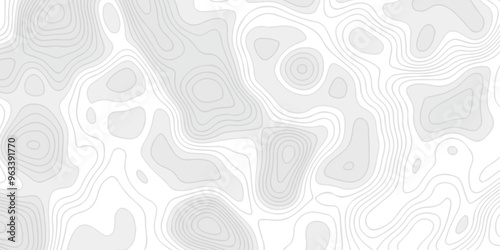 Topographic map background geographic line map with seamless ornament design. The black on white contours vector topography stylized height of the lines map.	
