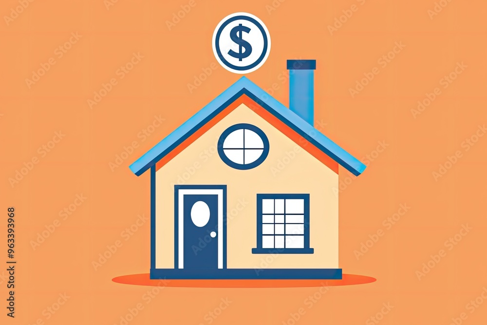 Φωτογραφία The Price of Home: A simple illustration of a house with a dollar sign hovering above it, representing the cost of owning a home