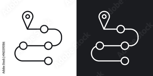 Roadmap icon in filled and stroke