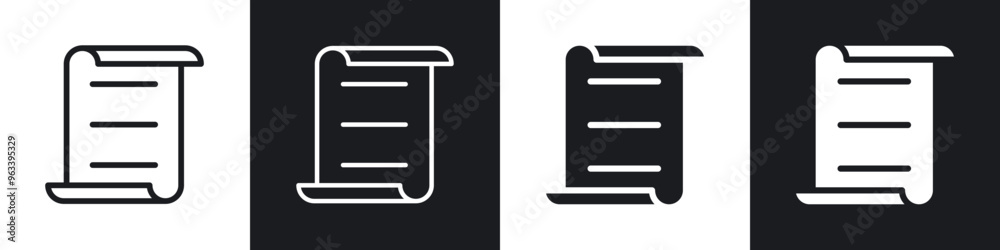 Scroll paper icon in filled and stroke Scroll paper icon in filled and stroke