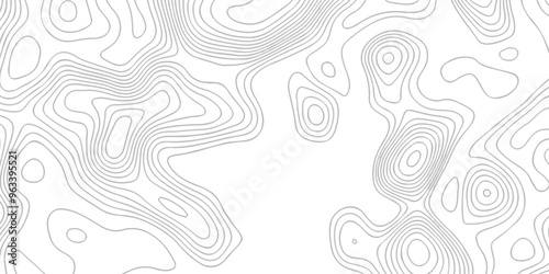 Topographic map background geographic line map with seamless ornament design. The black on white contours vector topography stylized height of the lines map.	