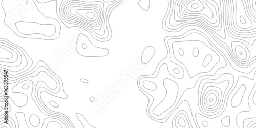 Topographic map background geographic line map with seamless ornament design. The black on white contours vector topography stylized height of the lines map.	