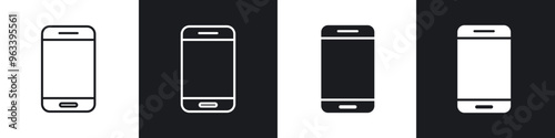 Smartphone icon in filled and stroke