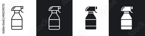 Spray bottle icon in filled and stroke
