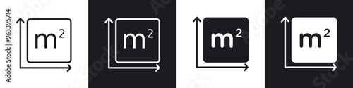 Square Meter icon in filled and stroke