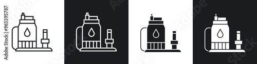 Sump pump icon in filled and stroke