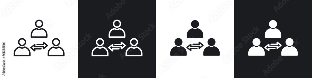 Third party icon in thin outlined. Third party icon in thin outlined.