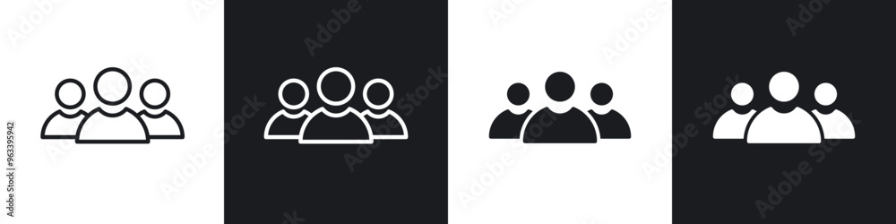 Team icon in filled and stroke Team icon in filled and stroke