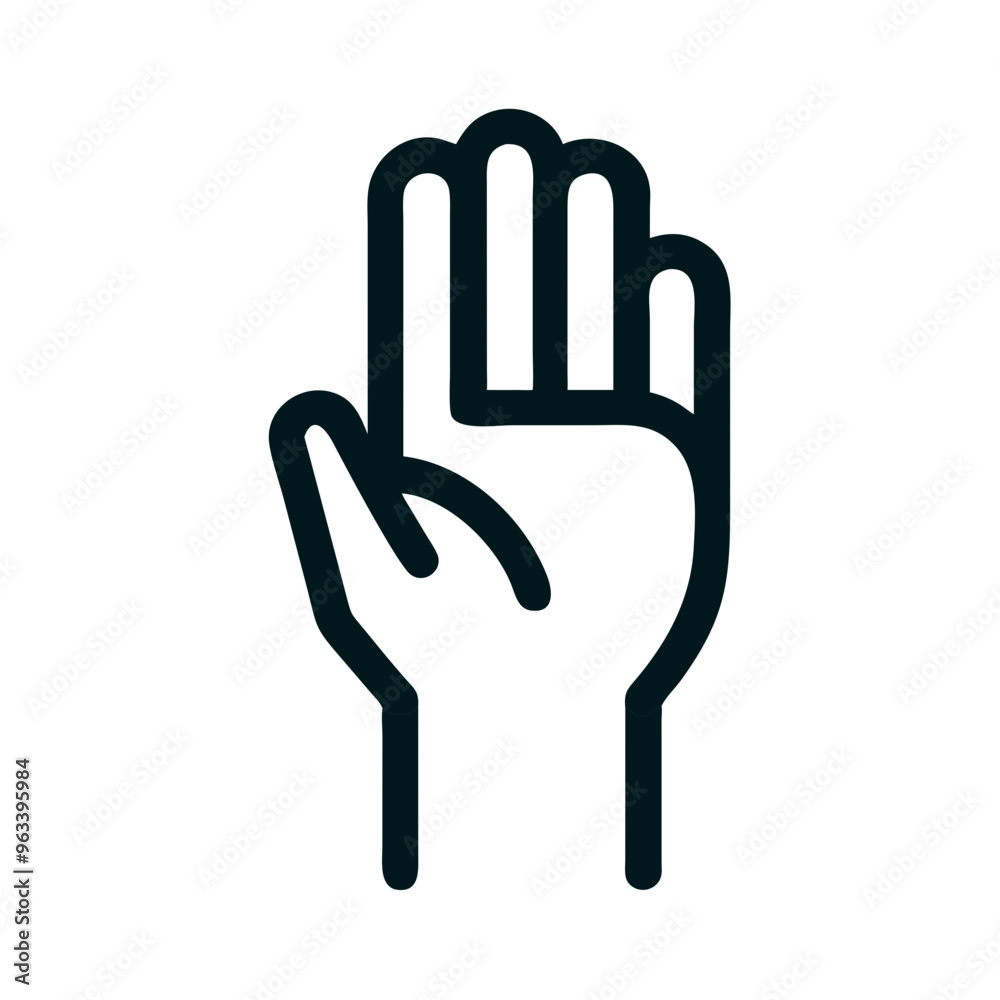 Left hand raising icon Left hand raising icon