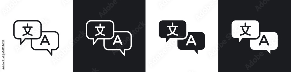 Translation icon in filled and stroke