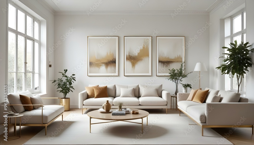 Fototapeta premium Photo interior modern design room 3d illustration