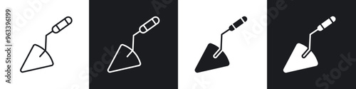 Trowel icon in filled and stroke