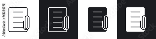 Attach document icon in filled and stroke