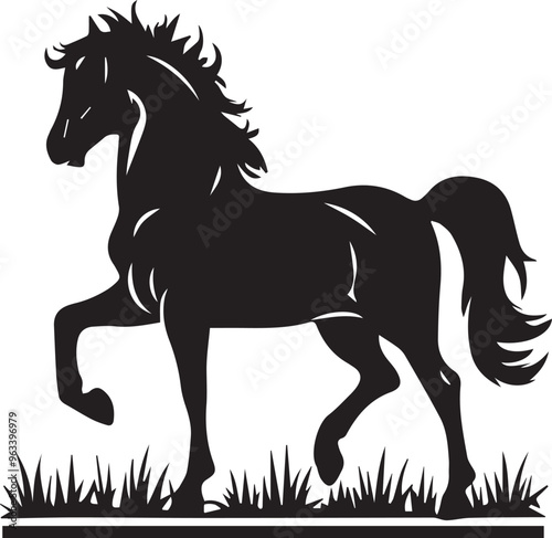 Friesian Horse vector black silhouette design for T-Shirt