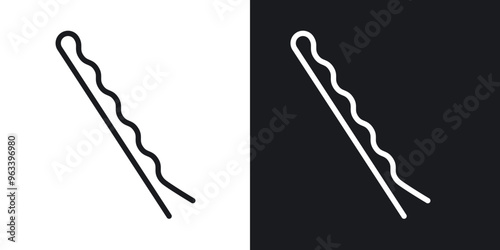 Bobby pin icon in filled and stroke