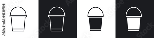 Bucket icon in filled and stroke