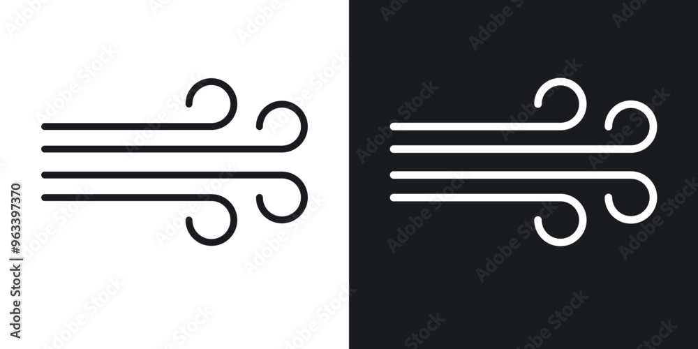 Clean air icon in filled and stroke Clean air icon in filled and stroke