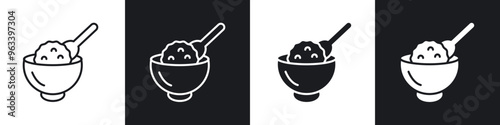 Cereal icon in filled and stroke