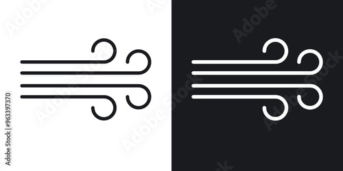 Clean air icon in filled and stroke