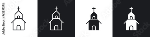 Church icon in filled and stroke