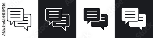 Conversation icon in filled and stroke