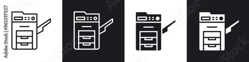 Copy machine icon in filled and stroke