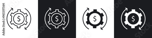 Costs optimization icon in filled and stroke
