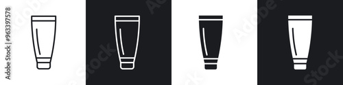 Cream tube icon in filled and stroke