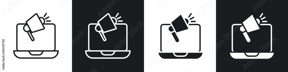 Digital marketing icon in filled and stroke Digital marketing icon in filled and stroke
