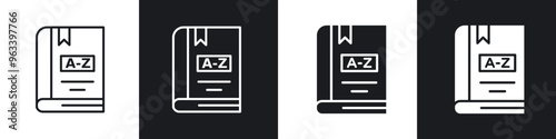 Dictionaries icon in filled and stroke
