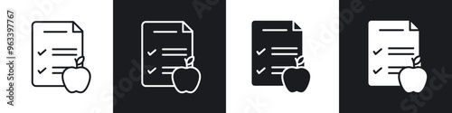 Diet plan icon in filled and stroke