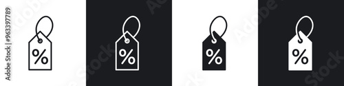 Discount tag icon in filled and stroke