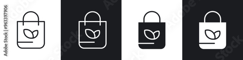 ECO bag icon in filled and stroke