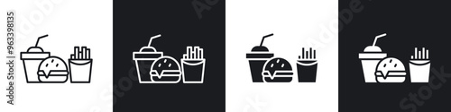 Fast food icon in filled and stroke