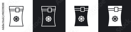 Frozen food bag icon in filled and stroke
