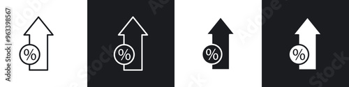 High percentage icon in filled and stroke
