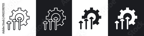 Improvement icon in thin outlined.