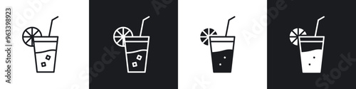 Lemonade icon in filled and stroke